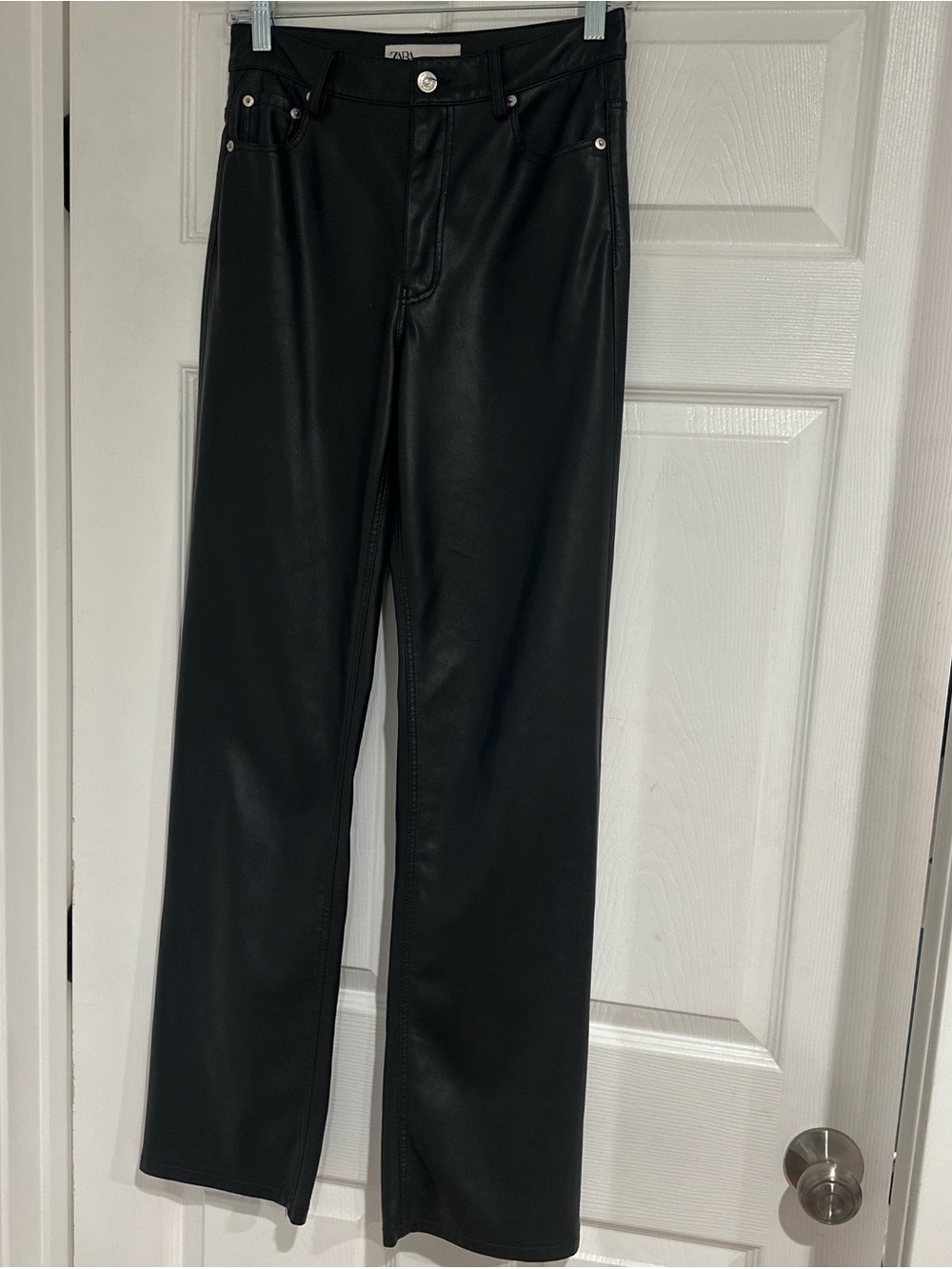 Zara Black Faux Leather Pants